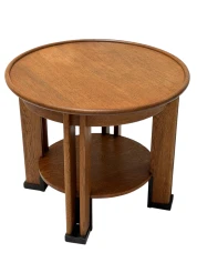 Art Deco Coffee Table by Jan Brunott, Solid Oak, Dutch Design, 1920s